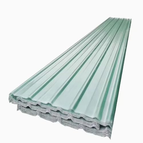 AIROTRON 2mm Clear Roof Sheet,1/2/4/6/8/10/12 Pcs FRP Daylighting Panels,Corrugated Roofing Sheets,Insulating Roofing Tiles,Roofing Cladding Panel,Rainproof Board,for Balcony Carport (35x55in,4 Pcs)