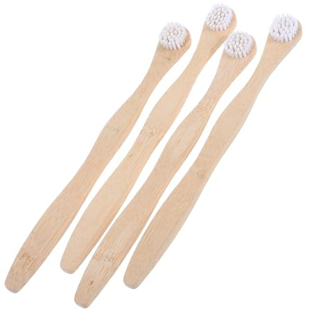 OUNONA 4pezzi Raschietto Lingua in Bambù Spazzolino per Lingua Raschietto per Spazzolino per Pulizia della Ergonomico Antiscivolo