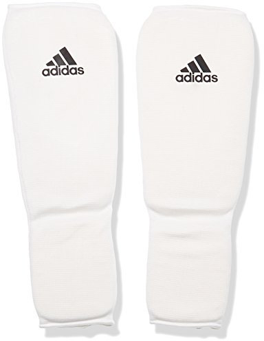 adidas Schienbeinschoner Kickboxen Shin-n-Step Pad Schienbeinschutz, Weiß, M