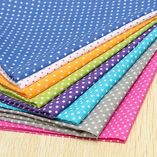 8 Stück Baumwollstoff Stoffpakete Patchwork Stoffe Baumwolle Stoffreste Tupfen Bunt 50x50cm