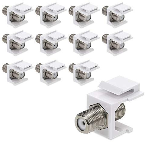 kwmobile 12x Keystone Modul F-Buchse - 12 STK. F-Stecker für DVB-S und DVB-S2 - Anschluss TV SAT Kabel an Modular Patchpanel oder Anschlussdosen