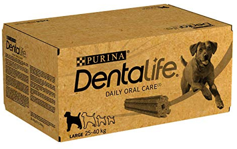 Purina Dentalife Daily Oral Care Large, Snack Dental, premio para perros grandes , 2 packs de 36 sticks - 72 sticks