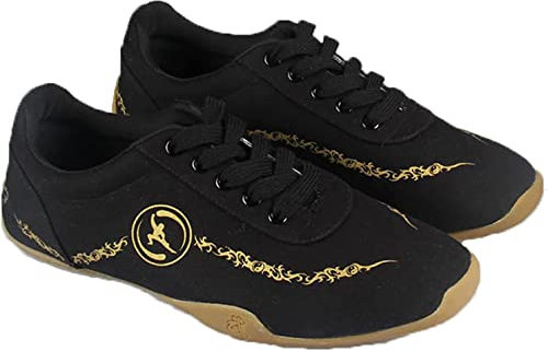 AUGUSE Taekwondo-Schuhe, Kung Fu Taichi Leichte Schuhe Tai Chi Schuhe Sommer Atmungsaktive Segeltuch Kampfsportschuhe Übungsschuhe Kung Fu Schuhe Taekwondo Schuhe (Farbe: Schwarz, Größe: 38)