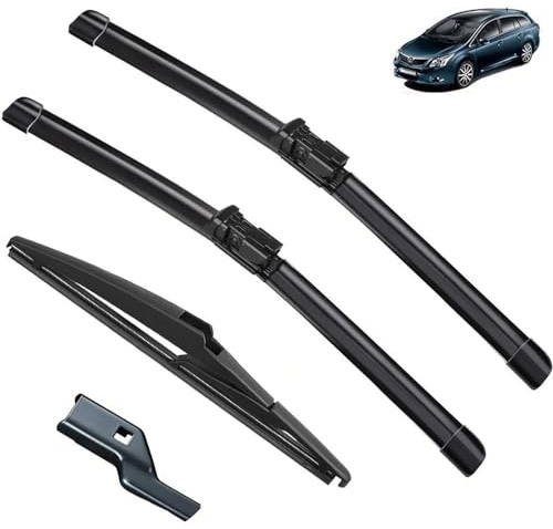 Escobillas limpiaparabrisas compatible con Toyota Avensis T27 MK3 2009-2018 limpiaparabrisas trasero delantero coche parabrisas cortador de ventanas cepillos de parabrisas Hatchback (Color : Front