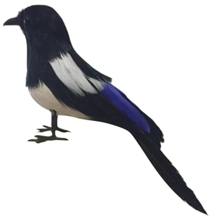 Milageto Oiseau de Simulation de Pie/modèle d'oiseau à Plumes, Ornement de Jardin Animal réaliste/Statue de Figurine d'oiseau pour l'art du Jardin et de la, 17 cm