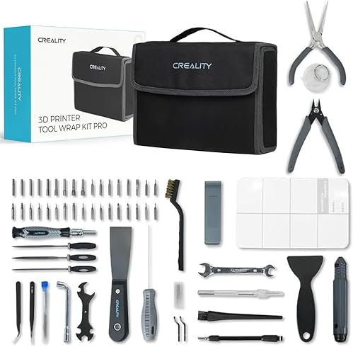 Creality 3D Drucker Tool Kit Pro 74pcs Toolkit, Modell-Nachbearbeitung 3D Drucker Werkzeug Kit, Düsenreinigungsset, Abschluss, Entgratungs, Entfernungswerkzeuge, Reinigungsnadeln, für alle 3D Drucker