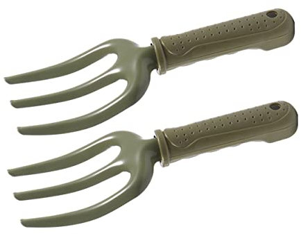 CIYODO Outil De Jardinage Fourche 2 Pièces Râteau À Main Désherbeur Fourche pour La Plantation De Fleurs De Légumes