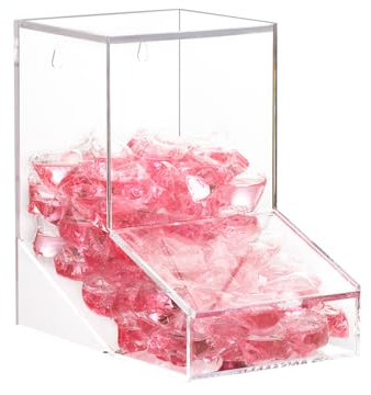 QCBF Dispensador acrílico de caramelos, contenedor de almacenamiento para tienda de comestibles, dispensador de caramelos, contenedor de compartimento de lavandería, adecuado para baño, lavandería,