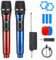 Microphone Sans Fil,2 Pièces Double Portable Micros Dynamiques Avec Récepteur Rechargeable,Micro Dynamique A Main Double,Microphones A Main Sans Fil Pour Karaoké,Fête,Réunion
