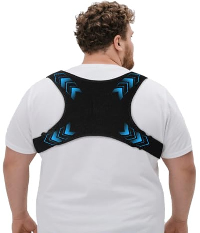 King Mills Soporte de espalda de talla grande para dolor de espalda baja, corrector de postura transpirable para mujeres y hombres, talla grande XL a XXXL, soporte ajustable para grandes y altos