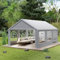 NAIZY Partyzelt 4x6 m Pavillon mit Wasserdicht Dach & Abnehmbaren Seitenwänden Gartenpavillon Stabil Winterfest Gartenzelt aus PE-Gewebe & Metall Rohr Familienzelt, Grau