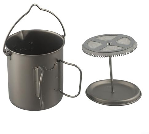 Caffettiera leggera da campeggio, 750 ml, per pressa francese, con molle spesse per separazione solida