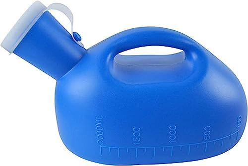 Urinoirs for hommes, Urinoirs for hommes Homecraft, Urinoirs for hommes - Bouteille de bassin de lit en plastique épais de 2000 ml avec couvercle - Bouteilles d'urine portables for hommes - Conteneurs