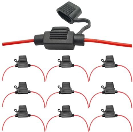 Lot de 10 porte-fusibles pour voiture, version étanche, 12-48 V, système de circuit pour véhicules et camping-cars, avec batteries