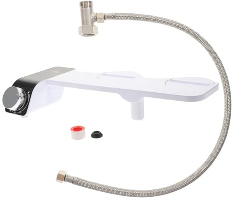 SOPOTUTU Bidé para Inodoro Autolimpiante con Doble Boquilla Ultradelgado No Eléctrico Accesorio Compatible para Limpieza Íntima Femenina Control de Presión de Agua para Uso Familiar y