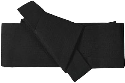 UxicRuya Cintura Kimono Obi da Uomo, Design Giapponese, Pratica Cintura Yukata con Cordino di Legatura, Nero