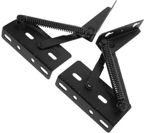 NULYLU 2pcs Folding Sofa Spring Hinges with Triangular Coil Spring Foldable Furniture Storage Support Hinges for Sofa Cabinets and Storage Boxes, Space-Saving Cabinet Hardware for Home