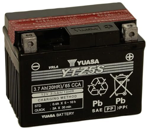 Yuasa YUAM62TZ5 YTZ5S-BS Maintenance Free YTZ High Performance AGM Battery with Acid pack