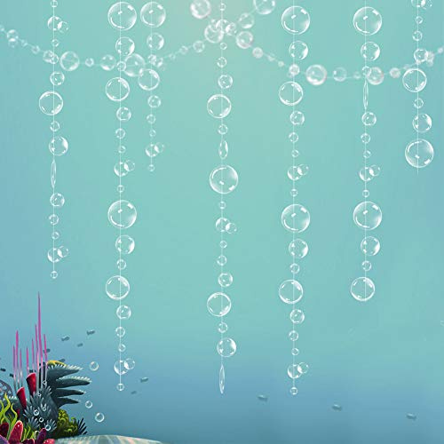Decor365 Under the Sea Party Decorations White Bubble Garlands Little Mermaid Birthday Decorations Bday Hanging Streamer Beach Banner Decor Backdrop Kids Ocean Party Supplies (White)