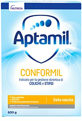 APTAMIL CONFORMIL - Latte indicato per Coliche e Stipsi dei Neonati, In Polvere, Latte a Fini Medici Speciali - Confezione Da 600 Grammi (2 Buste Da 300g)