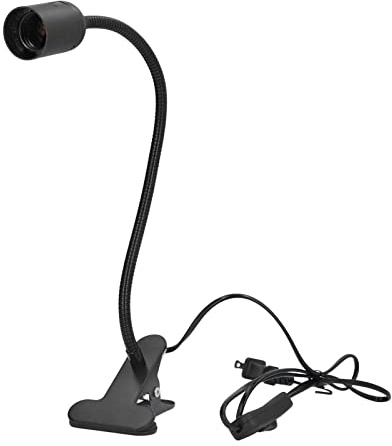 Milltrip E27/E26 Clip Desk Lamp Light Socket, Desk Light Adapter Eye 360 ° Flexible Gooseneck Clip Light Bulb Holder for Desk Office Clamp Light Bulb Stand with On/Off Switch(#1)