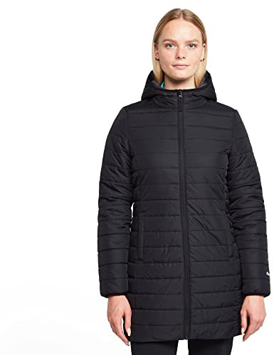 Peter Storm Women’s Blisco II Longline Jacket with Hood & 2 Pockets, Lightweight, Water Repellent & Insulated Winter Padded Puffer Coat (UK, Numeric, 10, Regular, Regular, Black)