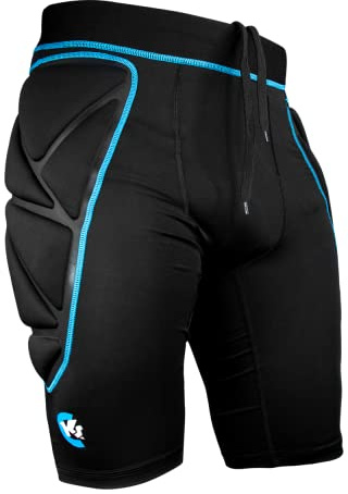 KEEPERsport - Pantaloncini da portiere imbottiti per bambini - Shorts protettivi per giovani portieri - Biancheria intima - Taglia 128-164 - nero