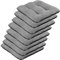 SuperKissen24. Stuhlkissen Outdoor - Sitzkissen für Stühle 8er Set 45x45 cm - Outdoor Kissen Wetterfest mit Füllung - Grau Leinen