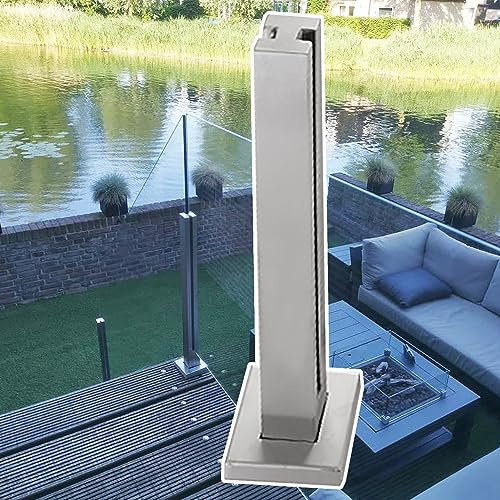 Poste Barandilla Vidrio Kit de Barandilla de Cristal para Plataformas de Escaleras, Balaustre de Aterrizaje Al Aire Libre con Tornillos, Barandilla de Cristal Espiga Poste Paneles de Vidrio Abrazadera
