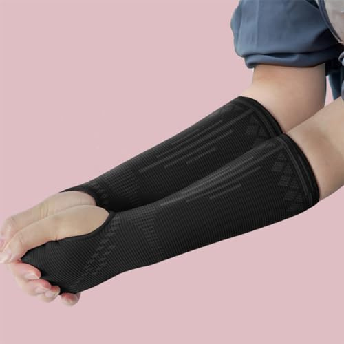 ZONADAH Arm Guard Pair Black, Forearm Sleeves with Wrist Support, Breathable Sports Wristbands Protection Pads for Volleyball Training Size M