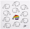 KRACHT Geschirrtuch Frottier 100% Baumwolle Ottifant Rainbow 50x50 cm