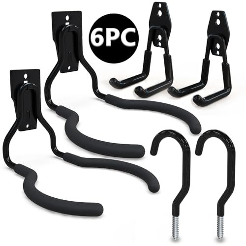 3-H Supporto da Parete per Utensili Elettrici 6PC, Supporto per Decespugliatore 50KG Gancio da Parete per Garage Vite Forte Gancio per Attrezzi da Giardino per Tagliaerba, Motosega, Giardino, Garage