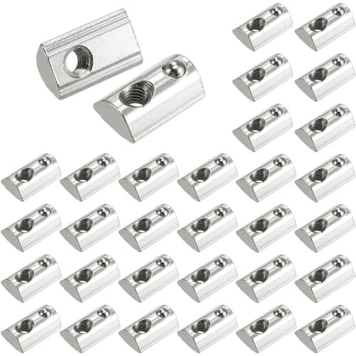 xiaoxiaozhijia 30 Stück 30-Serie Nutenstein M6,Gleitmutter mit Federkugel,Europäische M6 Gewinde Mutter Nut 8 für Aluprofil