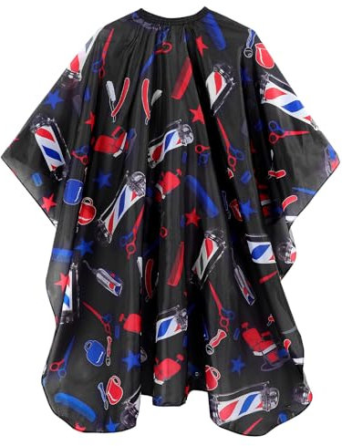 Yuanchu Friseurumhang,145x120cm/57x47.2in Wasserdichtes Haarschneideumhang Einstellbar Barber Cape Haarschnitt Friseurumhänge Friseursalon Umhänge Für Salon Haarschneiden Friseur (Schwarz)