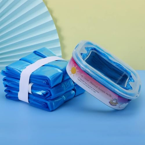 Pack of 10 Nappy Bin Refill Pack Cat Bucket Odour-Proof Refill Cassette Refill Bag Compatible Refill Film with All Nappy Bins Cat Litter Bucket