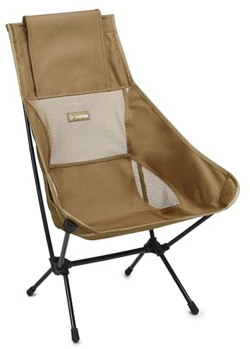 Helinox Chair Two Ultralight, High-Back, Collapsible Camping Chair, Cobalt, Coyote Tan