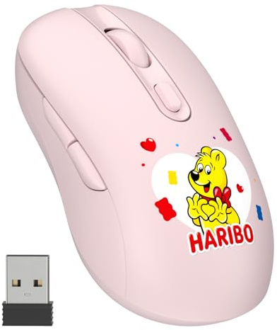 Haribo 2,4 GHz trådlös mus, Bluetooth 3.0 och 5.0, Dykare DPI-alternativ, multiparning, Gummibjörnstil för bärbar dator, stationär dator, Netbook Pcs
