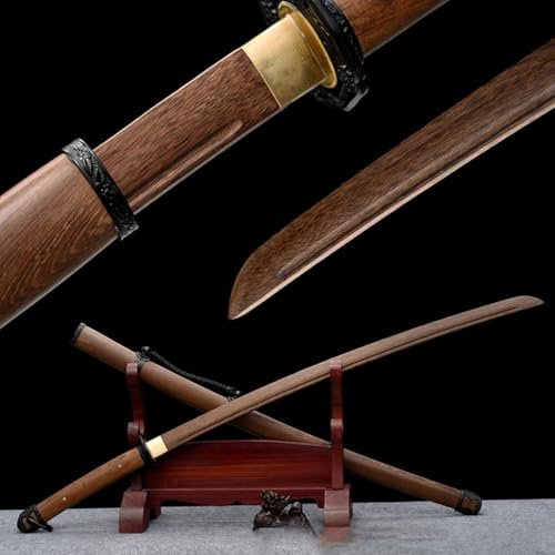 HJHUUA Sabre Japonais en Palissandre Naturel,bokken Fait à la Main,épées de samouraï en Bois pour Collection,Affichage,Cosplay,Accessoires,décoration,kendo-103cm