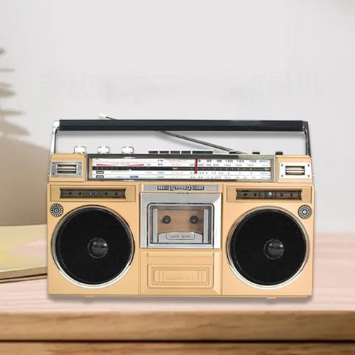 NVYAZJ Retro-Tonbandgerät, Kassette/Bluetooth 5.0/Kopfhörer/U-Disk/SD/TF-Kartenwiedergabe, Integrierte Doppellautsprecher, Vollbandradio Und Multimodale Transkription