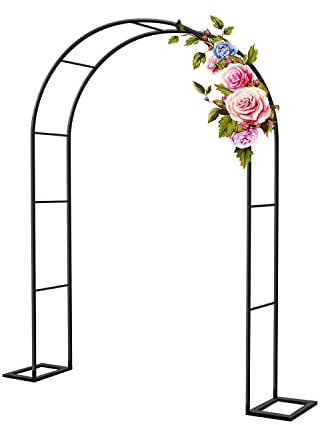 Arche de jardin en métal pour plantes grimpantes, tonnelle de rose robuste avec grandes arches de mariage, support de plantes d'extérieur, 180 cm de haut et 120 cm de large, idéal pour les mariages et