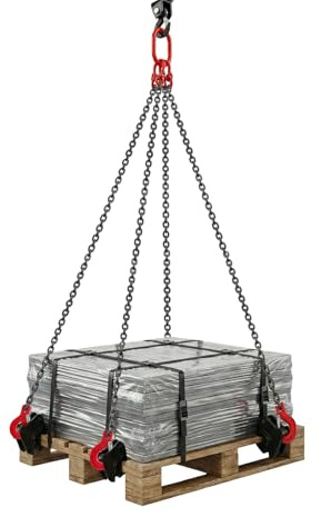 JJsdwin Kettengehänge 4 Strang Verkürzbar, 5T Anschlagkette mit Schmetterlingskettengliedern entworfen, Forstkette Rückekette für Häfen, BAU und Bergbau, Hebeschlinge