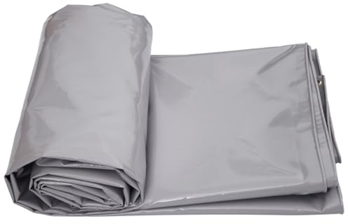 Bâche de Protection Multi-usages,6x8m 400g/m² Bois PVC bâche imperméable avec œillets Couverture de Haute densité, Résistante aux Intempéries et aux Déchirures,Grey