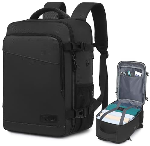 Yankony Mochila Viaje Cabina Avion 40x30x20 para Ryanair 24L | con Compartimiento para Portátil de 14 Pulgadas Impermeable y Antirrobo Equipaje De Mano Hombre Mujer