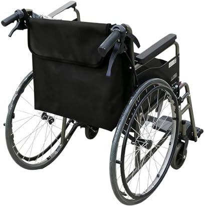 COAFTUG Wheelchair Backpack Waterproof Wheelchair Bags to Hang on Back, Black Wheelchair Travel Bags for Back of Chair Large Storage Bag Accessories Pouch Bag for Walker Rollator