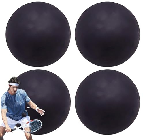 Generisk tävlings-squashboll – dubbel gul prick, stark stötdämpningskraft | bärbara squashbollar med dubbla gula punktbollpaket för god studs och stabil kontroll