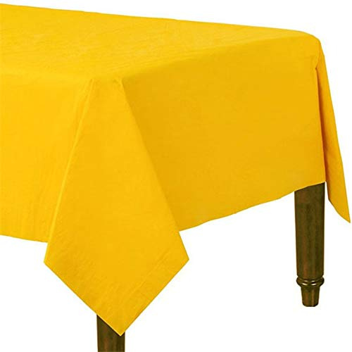 Tablecloth Yellow paper Disposable Twin Pack 90 x 90