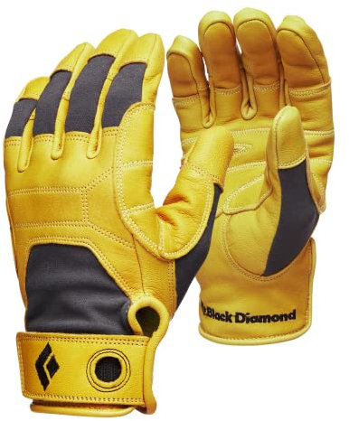 Black Diamond TRANSITION GLOVES, Kevlar-verstärkter Handschuh aus Leder zum Klettern, Sichern, Abseilen, Arbeiten und für Klettersteige, Natural, Gr. Extra Small