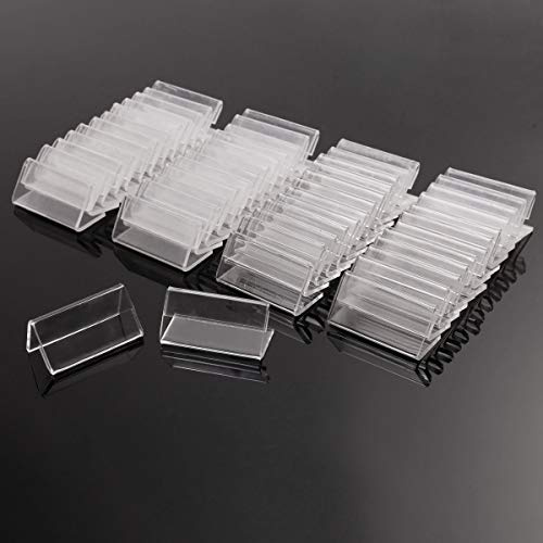 Lot de 50 mini supports de présentation en acrylique pour étiquettes de nom de prix 4 x 2 cm