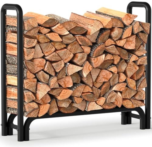 Amagabeli 121cmx105cmx30,48cm Estante de leña de Largo Estante de Registro de Chimenea Soporte de leña para leña al Aire Libre Tarea Pesada Bastidor de leña Titular de leña Apilador de Madera