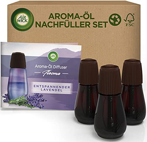 Air Wick Aroma-Öl – Vorteilspack – Nachfüllern mit ätherischen Ölen – Raumduft Entspannender Lavendel – 3 x 20 ml